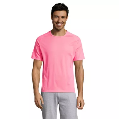 Koszulka sportowa męska raglan 140 g/m² Sol's SPORTY - Neonowy Róż 2 (S11939-NP)