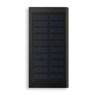 Powerbank solarny z aluminium 8000 mAh SOLAR POWERFLAT - Czarny (MO9051-03)