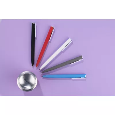 Długopis plastikowy z matową powłoką soft touchALEO - niebieski (19499-03)