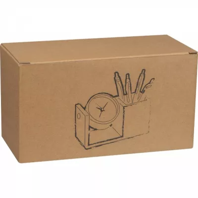 Stojak biurkowy z zegarem VERNON - beżowy (2315413)