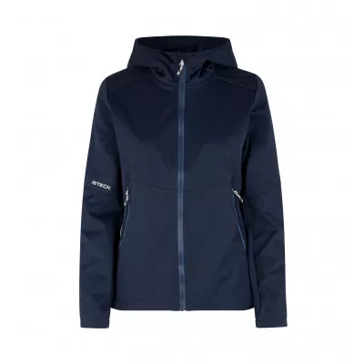 Kurtka damska ID softshell z kapturem 0837 185 g/m² - Navy (0837-NAVY)