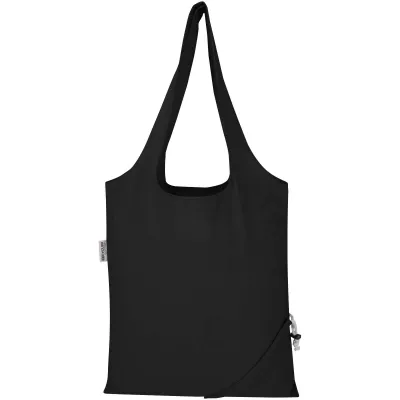 Madras Blend - torba na zakupy, wykonana z recyklingowanej baweły o gramaturze 140 g/m² posiadającej certyfikat GRS, składana - Czarny (12080590)