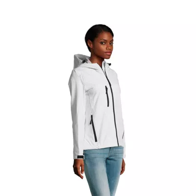 Softshell z kapturem 340 g/m² Sol's REPLAY WOMEN - Bialy (S46802-WH)