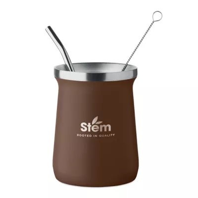 Kubek do yerba mate z bombillą 240 ml MIYERBA - Brazowy (MO2776-01)