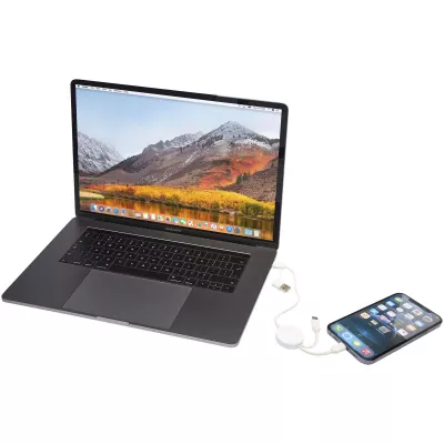 Citala kabel do synchronizacji danych i szybkiego ładowania 5 w 1 27 W o długości 30 cm z tworzyw sztucznych pochodzących z recyklingu - Biały (12442701)