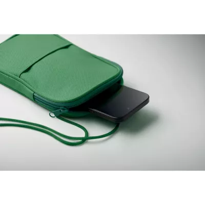 Saszetka podróżna RPET 600D na sznurku KOROVIN POUCH - Zielony (MO2675-09)