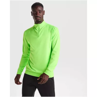 Epiro bluza unisex z długim rękawem i zamkiem błyskawicznym 1/4 200 g/m² - Turkus fluorescencyjny (R1115-FLUORTRQ)