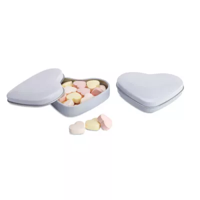Cukierki 24 g w metalowej puszce serce LOVEMINT - Bialy (MO7234-06)