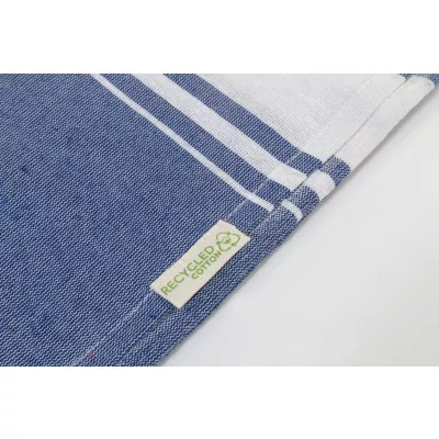 Cancun ręcznik plażowy z recyklingowanej bawełny - ciemno niebieski (AP800607-06A)