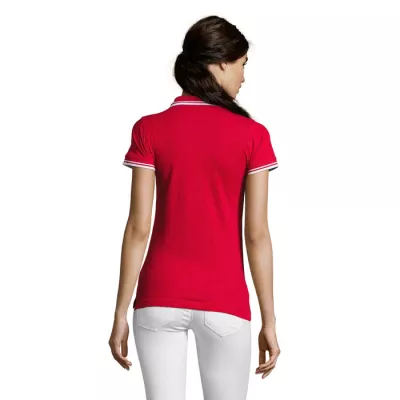 Polo damskie z piki 200 g/m² Sol's PASADENA WOMEN - Rojo/Blanco (S00578-RE)