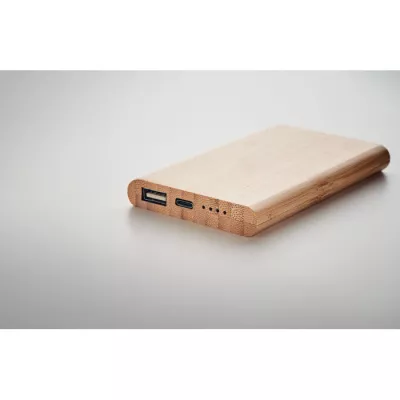 Powerbank 4000 mAh w bambusowej obudowie ARENAPOWER C - Drewna (MO6814-40)