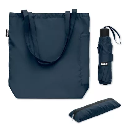 Torba z parasolem składanym 21" RPET SEATTLE - Niebieski (MO2476-04)