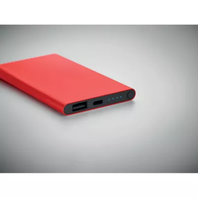 Powerbank płaski 4000 mAh aluminiowy POWERFLAT C - Czerwony (MO6825-05)