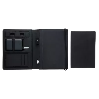 Teczka konferencyjna A5 Air, power bank 5000 mAh - czarny (P774.051)