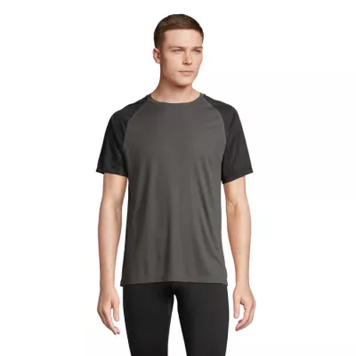 Koszulka sportowa unisex z recyklingu Sol's VORTEX - Black/Charcoal Grey (S04787-BI)