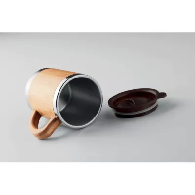 Kubek termiczny w bambusowej obudowie 300 ml MOKKA - Drewna (MO9689-40)