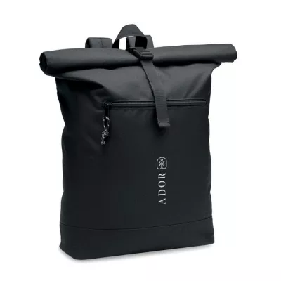 Plecak rolltop RPET 600D z wyściełanymi plecami NAPA - Czarny (MO6998-03)