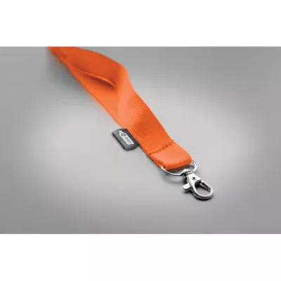 Smycz z RPET 20 mm z karabińczykiem LANY RPET - Pomaranczowy (MO6100-10)