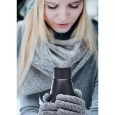 Butelka dwuścienna stalowa 400 ml CALEFRIO - Czarny (MO2331-03)