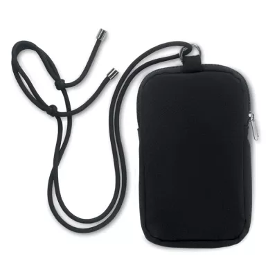Torebka na telefon z recyklingu 280 g/m² MOBIBOLSA - Czarny (MO2519-03)