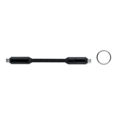 Brelok z kablem USB-C 60W z wyświetlaczem KEYSTO - Czarny (MO2682-03)