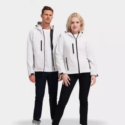 Softshell z kapturem 340 g/m² Sol's REPLAY WOMEN - Bialy (S46802-WH)