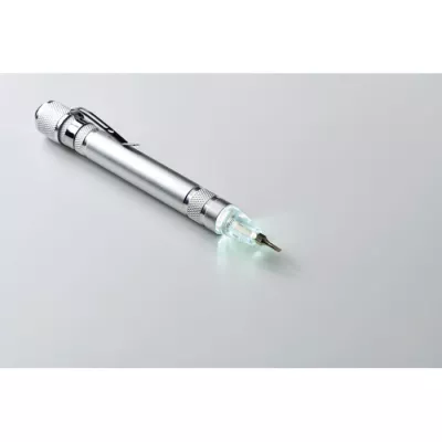 Multitool w kształcie długopisu z latarką TUBULAR - Srebrny (MO2498-14)