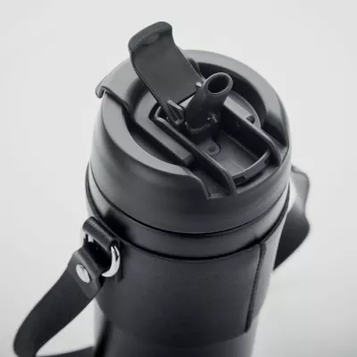 Kubek termiczny stalowy z paskiem 700 ml AIRA - Czarny (MO6971-03)