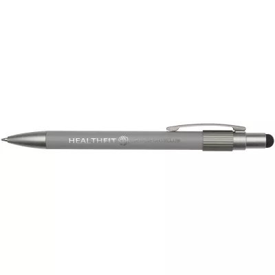 Rill długopis z certyfikatem RCS z recyklingu z rysikiem i fidget spinnerem (czarny tusz) - Szary (10644782)