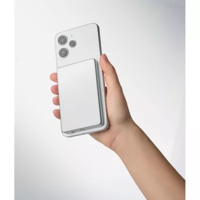 Powerbank magnetyczny 5000 mAh z aluminium CORE - Srebrny Mat (MO3179-16)