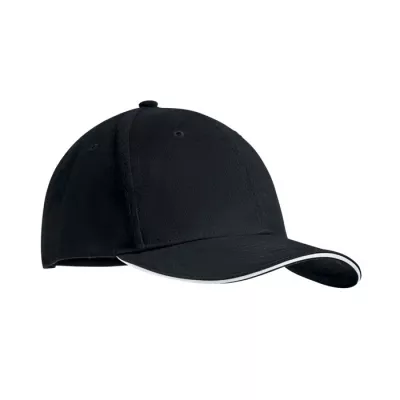 Czapka z daszkiem 6-panelowa 270 g/m² TEKAPO - Bialy/Czarny (MO9643-33)