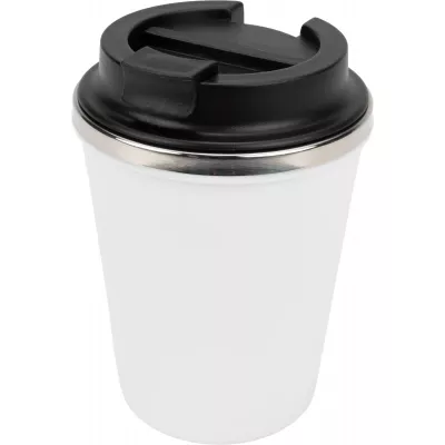 Kubek termiczny 350 ml z powłoką z recyklingu METODY - biały (8496206)