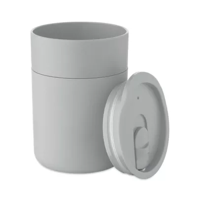 Kubek z PP z silikonową osłoną 330 ml GOBLET - Szary (MO2773-07)