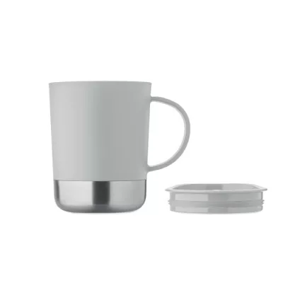 Kubek z PP z przesuwaną pokrywką 300 ml BEAKER - Szary (MO2772-07)