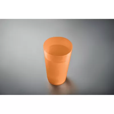 Kubek eventowy wielorazowy z PP 500 ml FESTA LARGE - Przezroczysty Pomaranczowy (MO9907-29)