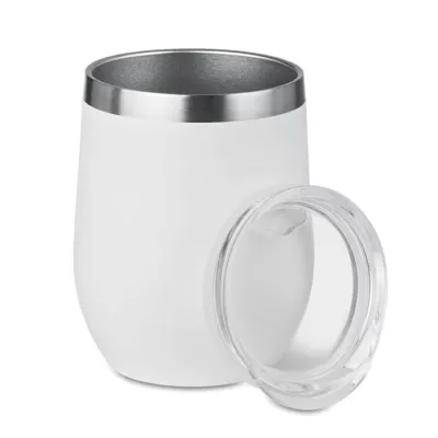 Kubek stalowy dwuścienny 300 ml CHIN CHIN - Bialy (MO9597-06)