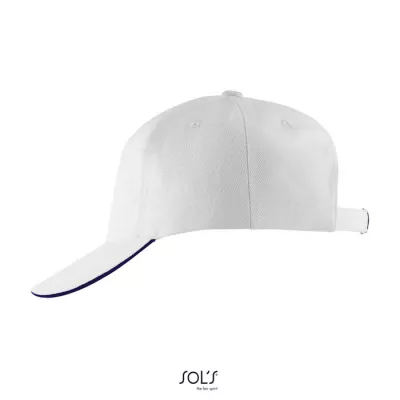 Czapka z daszkiem 5-panelowa 260 g/m² Sol's LONG BEACH - White/French Navy (S00594-FV)