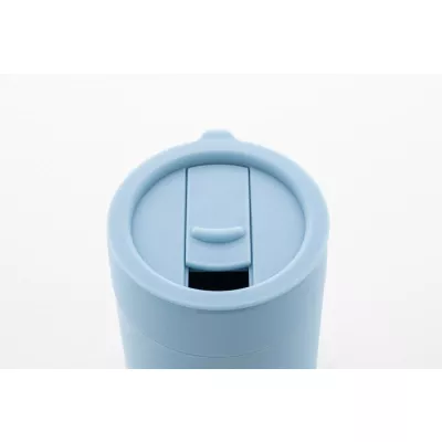 Ceramiczny kubek podróżny pokryty silikonem Liberica 300 ml - jasnoniebieski (AP800549-06V)