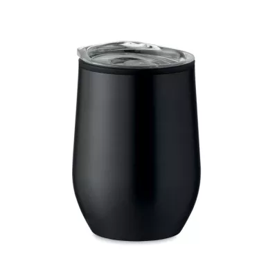 Kubek termiczny stalowy z pokrywką 350 ml CHIN CHAN - Czarny (MO6700-03)