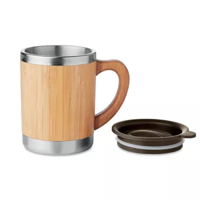 Kubek termiczny w bambusowej obudowie 300 ml MOKKA - Drewna (MO9689-40)