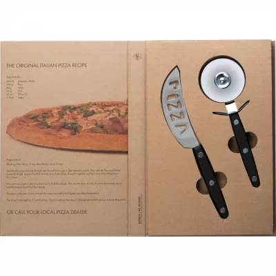 Zestaw do krojenia pizzy FELICIA - czarny (8056003)