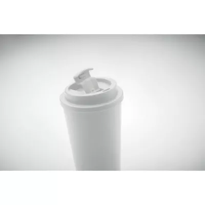 Kubek dwuścienny z PP 450 ml TUESDAY - Bialy (MO6244-06)