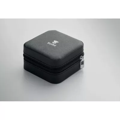 Szkatułka podróżna na biżuterię z PU JULBOX - Czarny (MO3146-03)