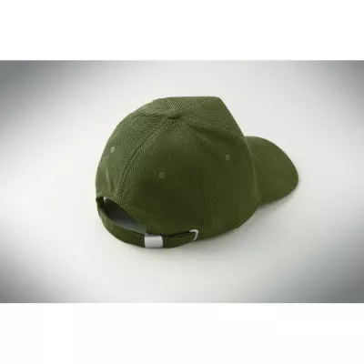 Czapka z daszkiem 5-panelowa sztruksowa 220 g/m² WALE - Zieleń Wojskowa (MO2879-49)