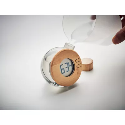 Zegar LCD zasilany wodą DROPPY LUX - Przezroczysty Szary (MO6865-27)