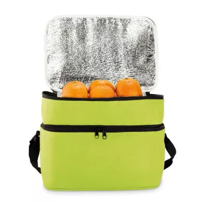 Torba termiczna z 2 przegrodami z poliestru 600D CASEY - Limonka (MO8949-48)
