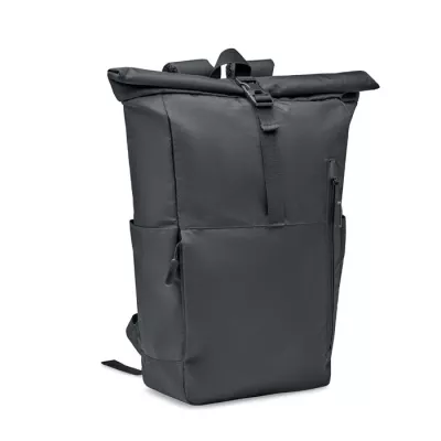 Plecak rolltop na laptop 15" z RPET VALLEY ROLLPACK - Czarny (MO2051-03)