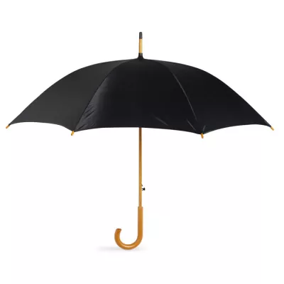 Parasol automatyczny 23,5" z drewnianą rączką CUMULI - Czarny (KC5131-03)
