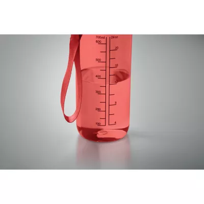 Butelka sportowa motywacyjna z RPET 700 ml ENKEL - Przezroczysty Czerwony (MO2792-25)