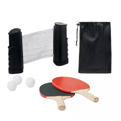Zestaw do tenisa stołowego z siatką PING PONG - Czarny (MO6517-03)